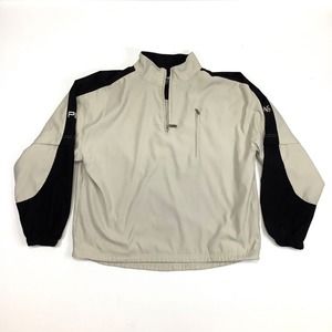 Khaki PING Performance Dynamics Mens Sz Med 1/4 Zip Golf Jacket Tan